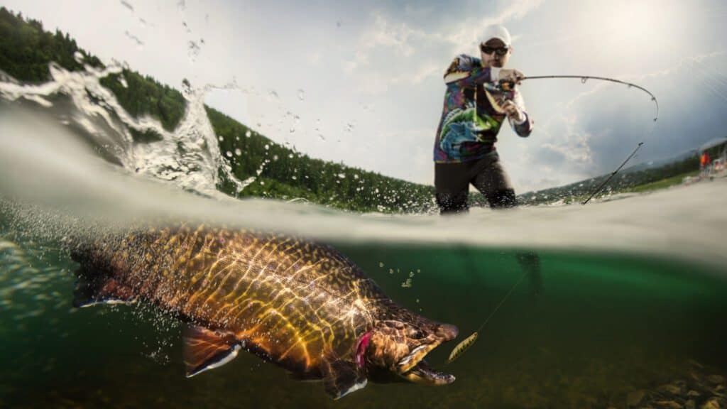 BushLife - Fisherman Hooking a Trout