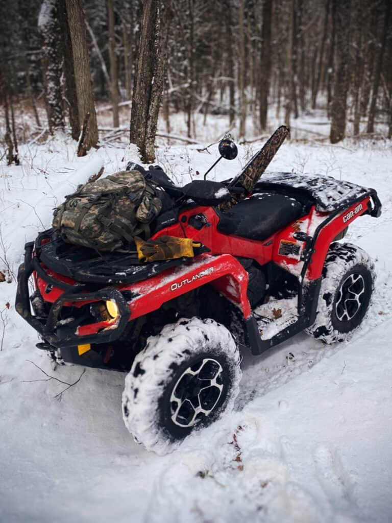 Hunting ATV in Snow