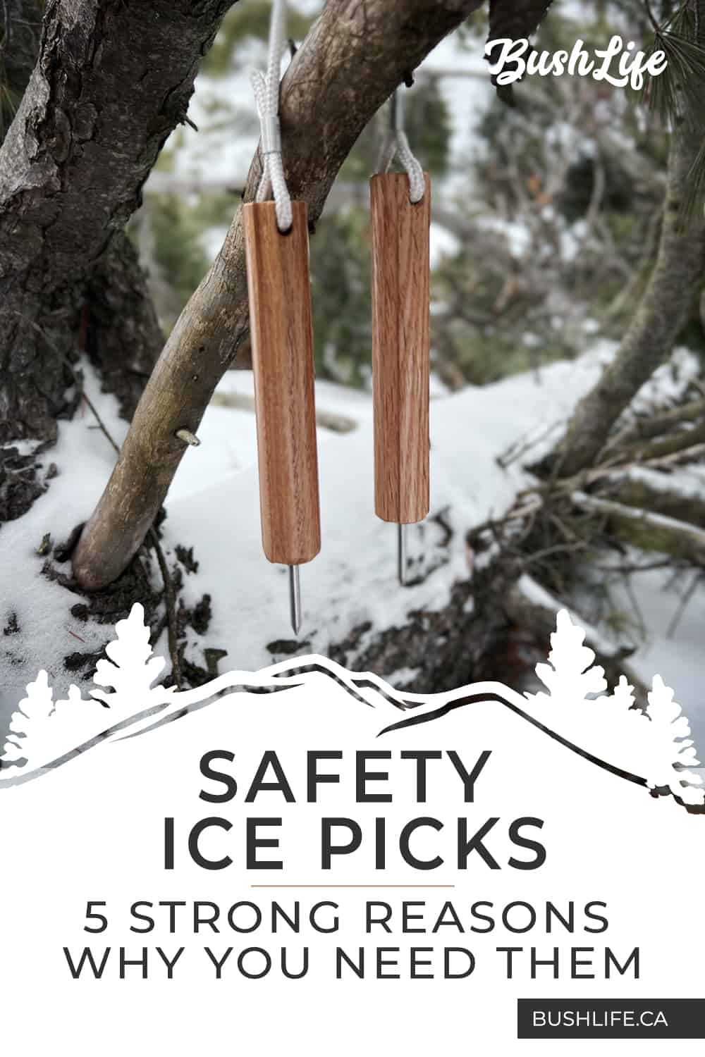 Eagle Claw Retractable Ice Safety Picks, Ice Spearing Equipment