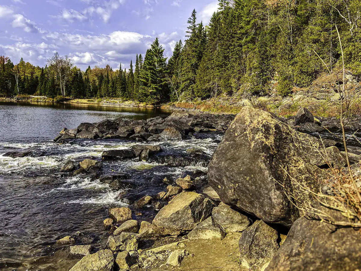 Widened York River at the base of Egan Chutes