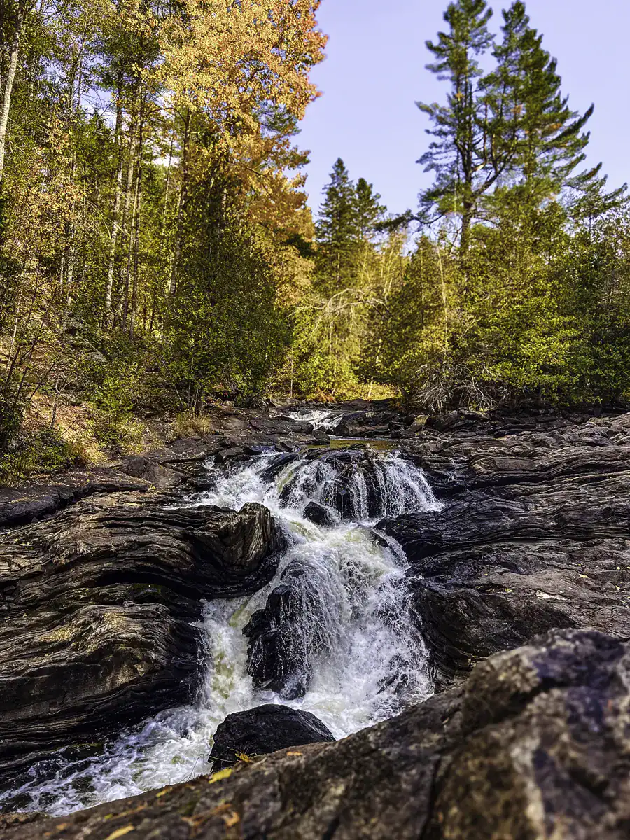 Close up of the little waterfall at Egan Chutes