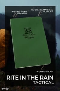 green waterproof rite in the rain notebook for outdoor writing