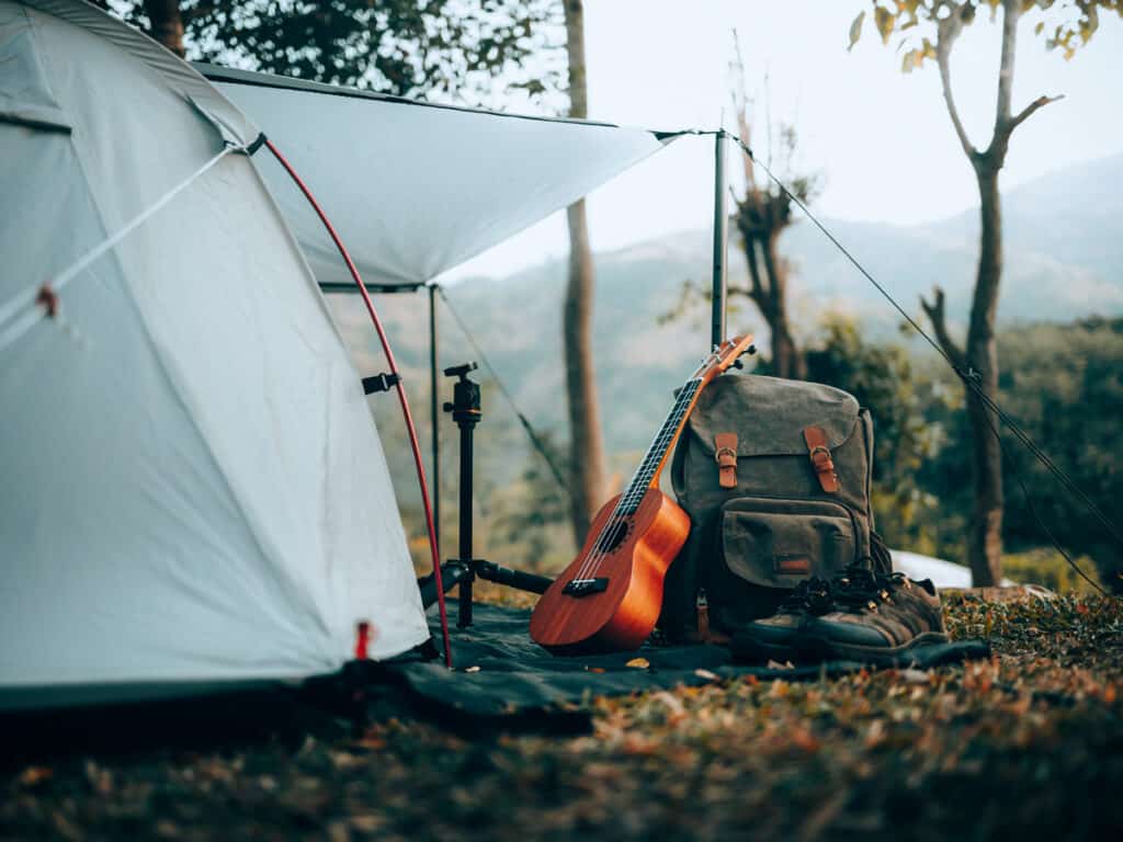 Backcountry camping with a guitar