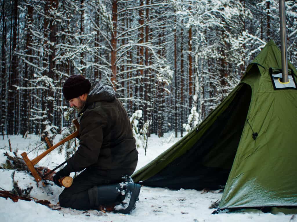 Tent camping in the winter