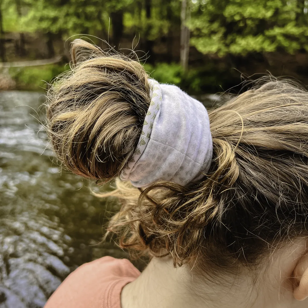 Using the VSSL headwear as a hair tie
