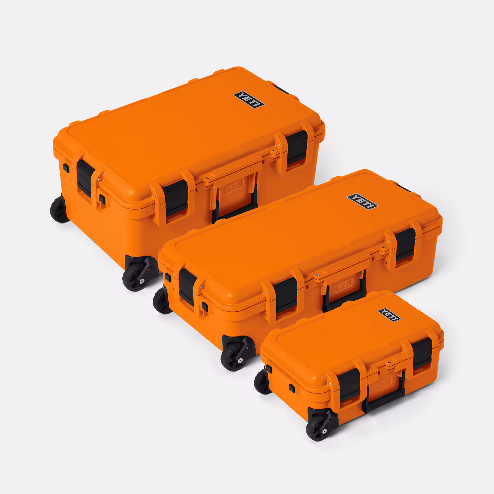 YETI LoadOut GoBox 1: The Ultimate Mini Gear Case 5 YETI wheeled GoBoxes in King Crab Orange