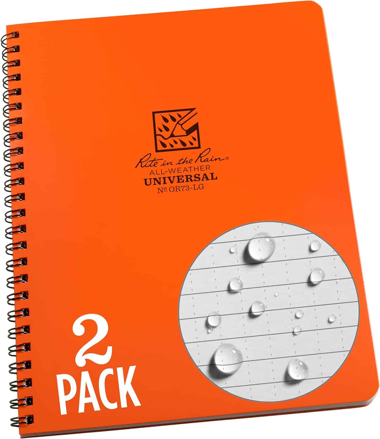 Rite in the Rain Weatherproof Side Spiral Notebook in Orange