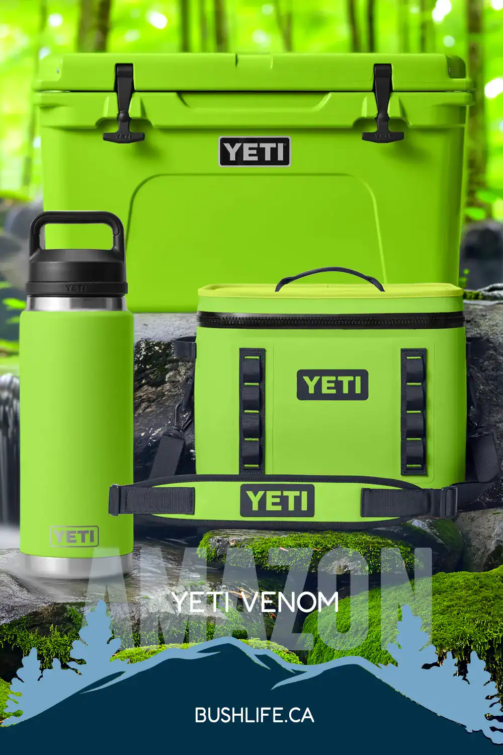 YETI cooler, hopper and rambler in a new colour, venom