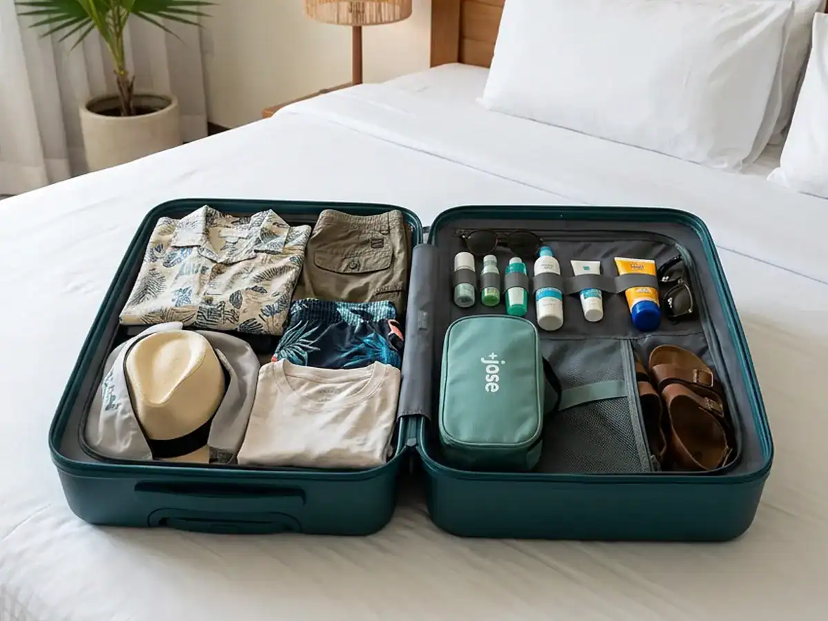 JaseGo Travel Medication Kit inside of a suitcase
