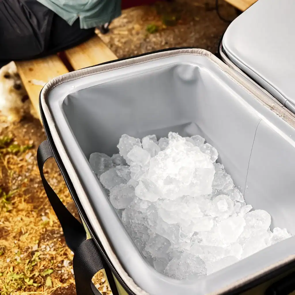 Chilly Moose Coolers Review: Bowen vs Harbour Bucket vs Explorer (Tested) 3 1 bag of ice inside the Bowen 16L cooler, ready for ice test