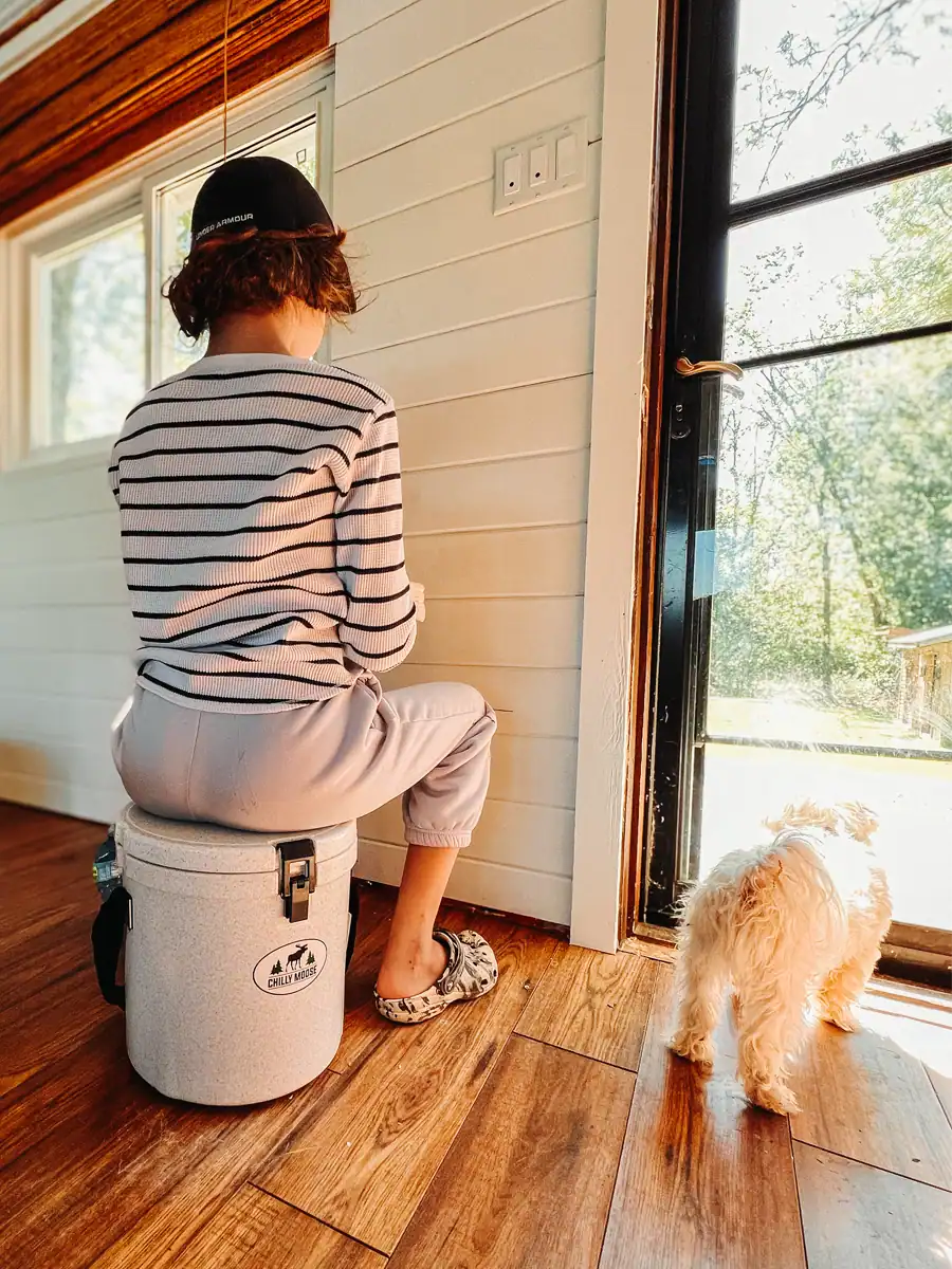 Chilly Moose Coolers Review: Bowen vs Harbour Bucket vs Explorer (Tested) 13 Using the Chilly Moose Harbour Bucket as a Paint Stool