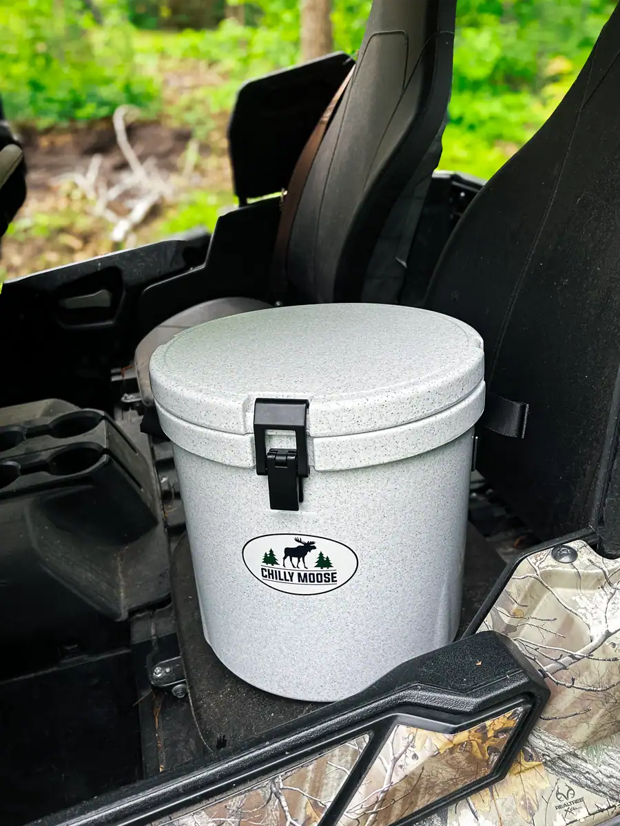 Chilly Moose Coolers Review: Bowen vs Harbour Bucket vs Explorer (Tested) 9 Loaded Chilly Moose 12L Harbour Bucket Cooler in the back of a SxS