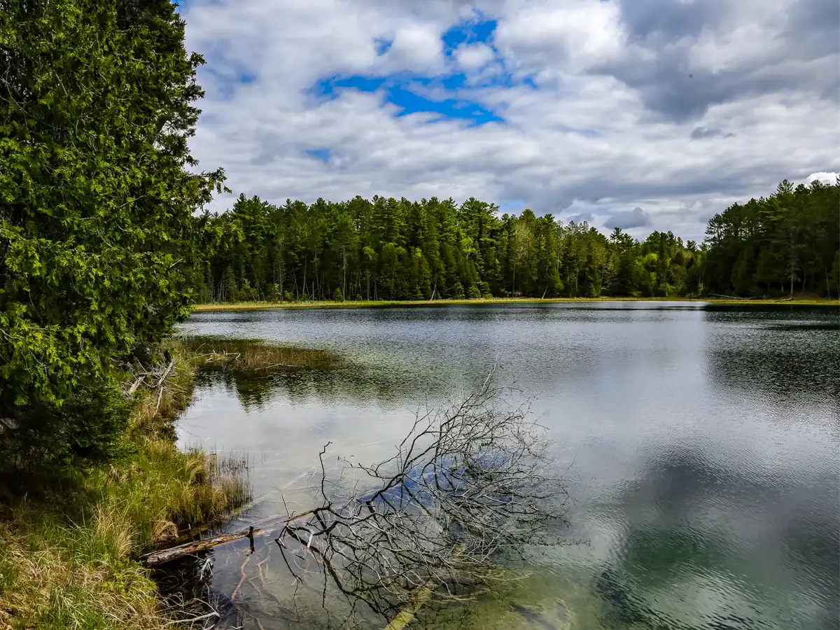 Petroglyphs Provincial Park: A Visitor's Guide to Ontario's Sacred Carvings 6 McGinnis Lake West side view from the cliff at the Petroglyphs Provincial Park