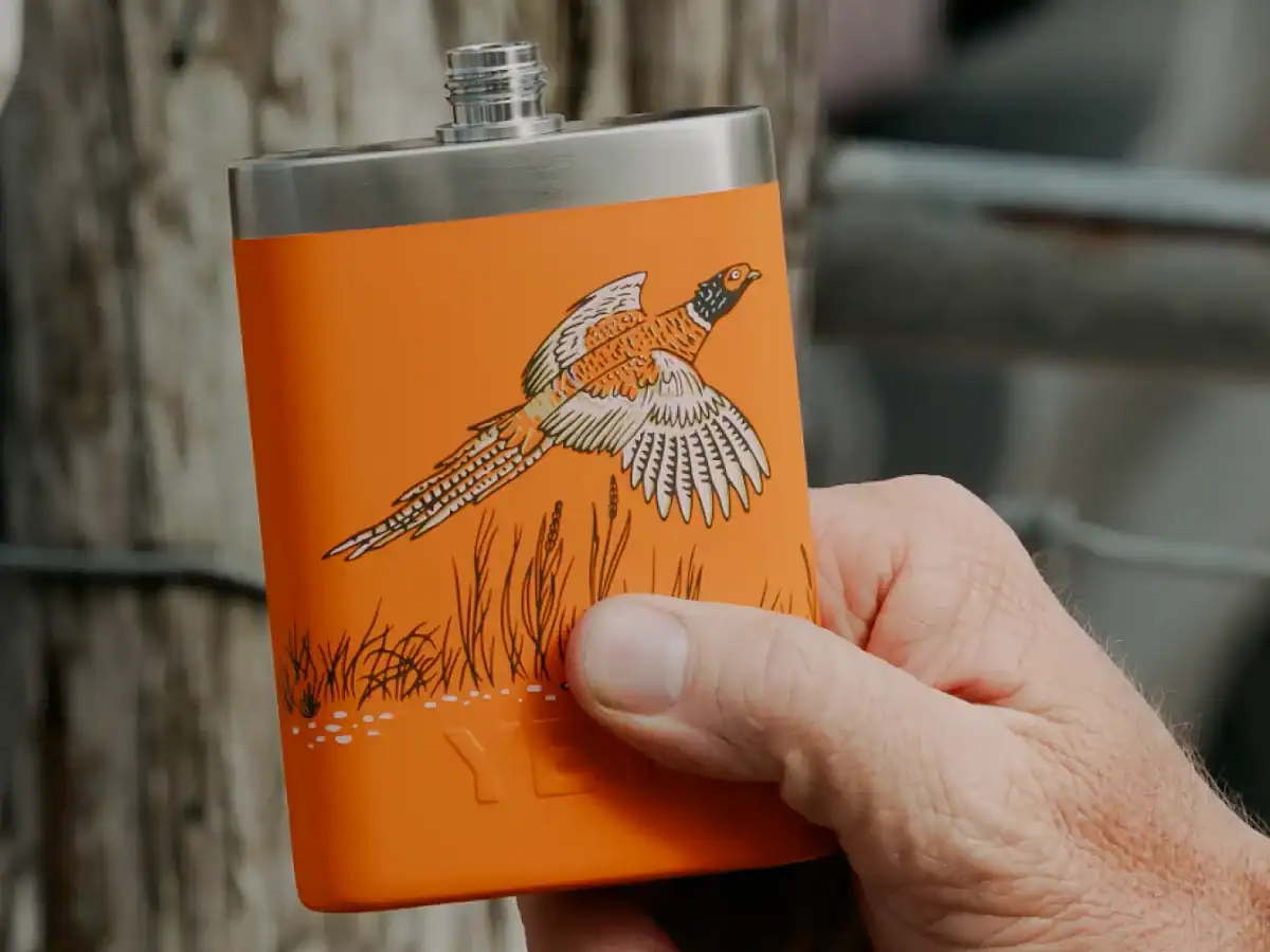 YETI's New Riverhead Collection: A Tweed-Textured Twist for Fall 3 YETI Flask in the upland birds collection