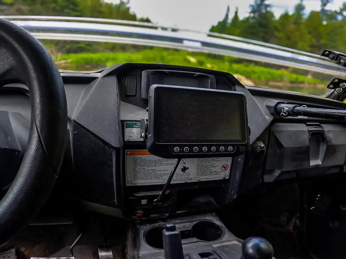 TadiBrothers Tactical Camera Review: A Heavy-Duty Backup System for Commercial & Off-Road Use 4 TadiBrothers Backup Camera Monitor mounted on the dash of the Side by Side