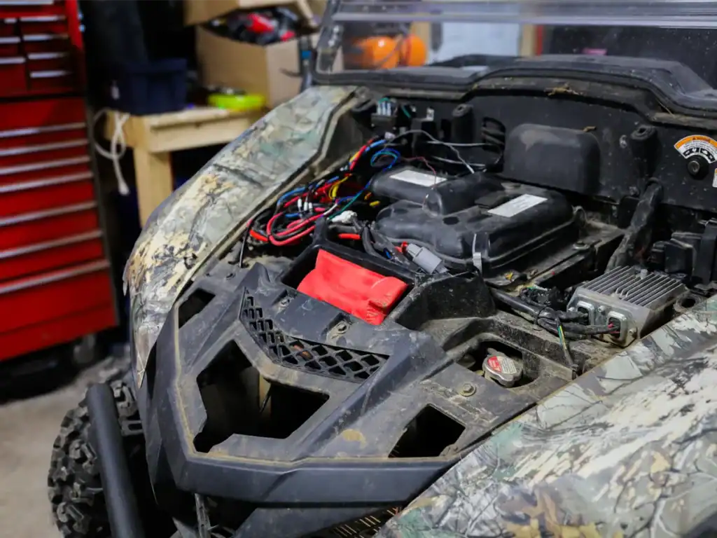 TadiBrothers Tactical Camera Review: A Heavy-Duty Backup System for Commercial & Off-Road Use 6 TadiBrothers BackUp Camera System Under the Hood Wiring on the SxS