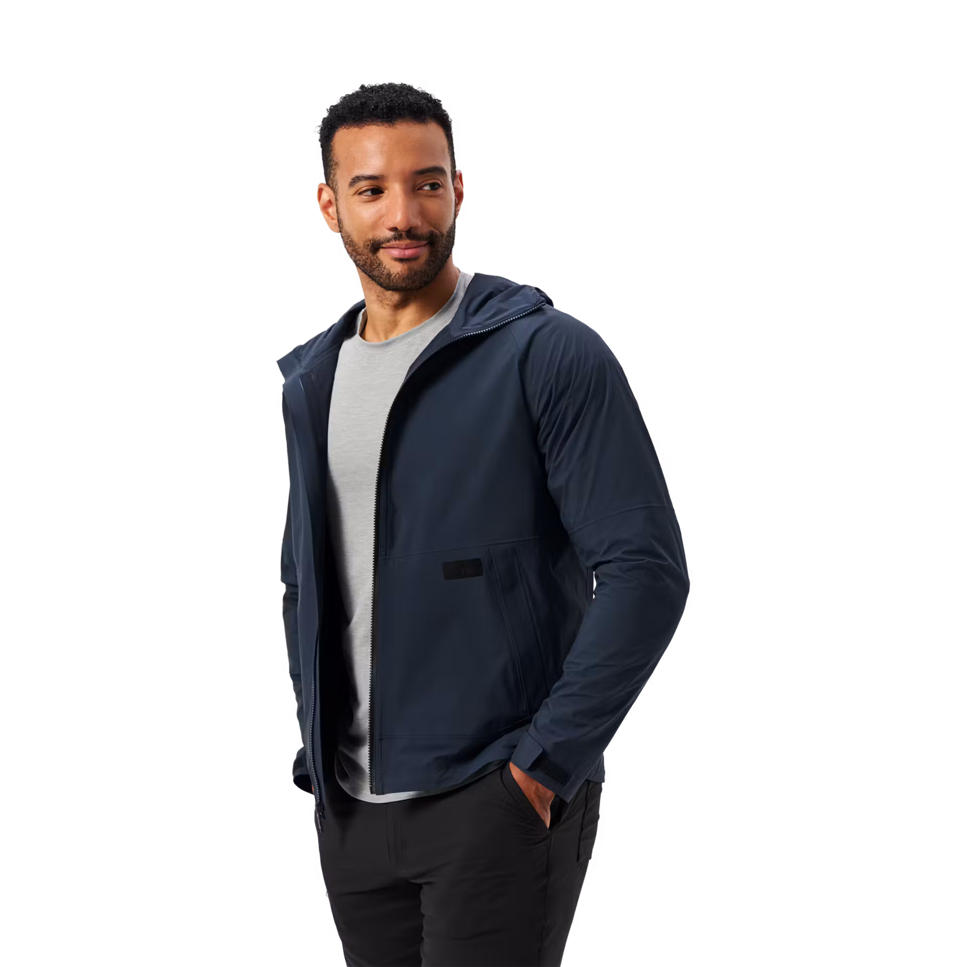 YETI Performance Apparel: Jackets, Fleece & Merino Compared 2 man wearing YETI's newest in performance apparel: Tilloo Rain Jacket in dusk blue
